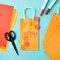 25-Pack Orange Gift Bags with Handles - Small Paper Treat Bags for Birthday, Wedding, Retail (5.3x3.2x9 In)